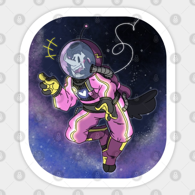 Astronaut Spamton: Pink Sticker by KowTownArt